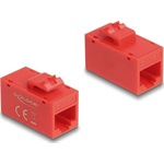 Delock Keystone modul, RJ45-aljzat - RJ45-aljzat, Cat.6A UTP piros