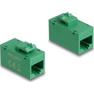 Delock Keystone modul, RJ45-aljzat - RJ45-aljzat, Cat.6A UTP zöld