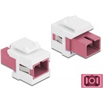 Delock SC Simplex -> SC Simplex F/F keystone modul fehér-rózsaszín multi-mode