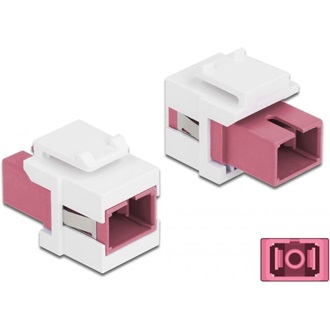Delock SC Simplex -> SC Simplex F/F keystone modul fehér-rózsaszín multi-mode