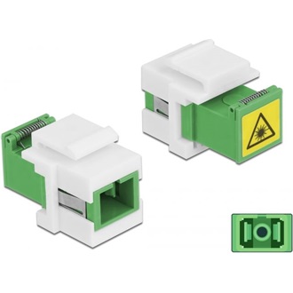 Delock SC Simplex -> SC Simplex F/F keystone modul fehér-zöld single-mode, laser protection