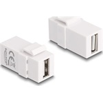Delock Keystone modul, USB 2.0 A-csatlakozóhüvely > USB 2.0 A-csatlakozóhüvely, fehér