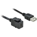 Delock USB-A 2.0 -> USB-C F/F keystone modul 0.25m fekete