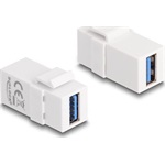 Delock Keystone modul, USB 3.0 A-csatlakozóhüvely > USB 3.0 A-csatlakozóhüvely fehér (1:1)