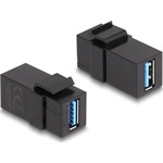 Delock Keystone modul, USB 3.0 A-csatlakozóhüvely > USB 3.0 A-csatlakozóhüvely, fekete (1:1)