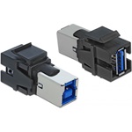 Delock Keystone modul, USB 3.0 A-csatlakozóhüvely > USB 3.0 B-csatlakozóhüvely, fekete