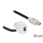 Delock 110° keyston Mini DisplayPort 1.2 -> Mini DisplayPort 1.2 F/M video kábel 0.5m fekete