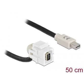Delock 110° keyston Mini DisplayPort 1.2 -> Mini DisplayPort 1.2 F/M video kábel 0.5m fekete