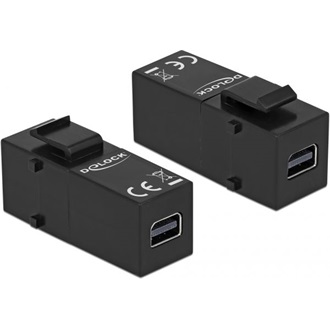 Delock Keystone modul, mini DisplayPort-csatlakozóhüvely > mini DisplayPort-csatlakozóhüvely