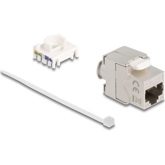 Delock Keystone modul, vékony / rövid RJ45 jack - LSA Cat.6A árnyékolt 180  szerszámmentes csatlakozó
