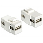 Delock USB-A 2.0 - USB-A 2.0 F/F keystone modul fehér