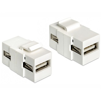 Delock USB-A 2.0 - USB-A 2.0 F/F keystone modul fehér