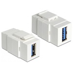 Delock USB-A 3.0 - USB-A 3.0 F/F keystone modul fehér