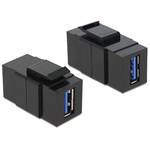 Delock USB-A 3.0 - USB-A 3.0 F/F keystone modul fekete