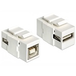 Delock USB-A 2.0 -> USB-B 2.0 F/F keystone modul fehér