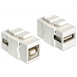 Delock USB-A 2.0 -> USB-B 2.0 F/F keystone modul fehér
