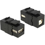 Delock USB-A 2.0 -> USB-B 2.0 F/F keystone modul fekete