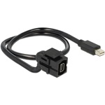 Delock Displayport mini F/M Keystone modul 0.5m 110° fekete