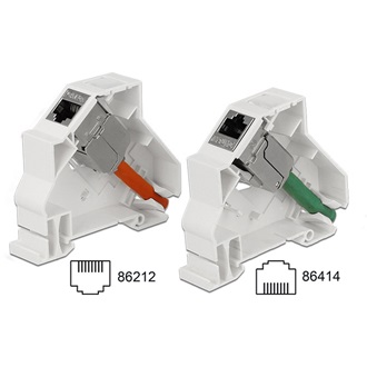 Delock keystone DIN-sín panel fehér rögzítő 180°