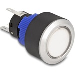 Delock Kiálló nyomógomb installációhoz 22 mm 5 db. forrasztott csatlakozó működtetővel lapos, műanyag fehér LED világítá