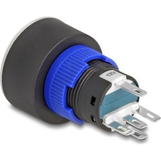 Delock Kiálló nyomógomb installációhoz 22 mm 5 db. forrasztott csatlakozó működtetővel lapos, műanyag zöld LED világítás