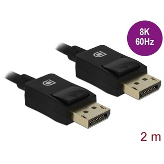 Delock DisplayPort 1.4 -> DisplayPort 1.4 M/M video kábel 2m fekete Coaxial
