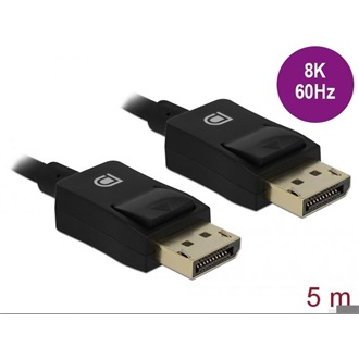 Delock DisplayPort 1.4 -> DisplayPort 1.4 M/M video kábel 5m fekete Coaxial