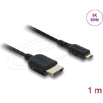 Delock Coaxial HDMI 2.1 -> HDMI micro D M/M video kábel 1m fekete