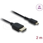 Delock Coaxial HDMI 2.1 -> HDMI micro D M/M video kábel 2m fekete