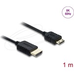 Delock Coaxial HDMI 2.1 -> HDMI mini C M/M video kábel 1m fekete