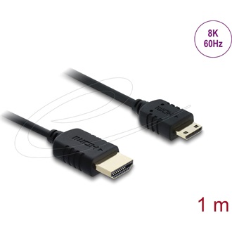 Delock Coaxial HDMI 2.1 -> HDMI mini C M/M video kábel 1m fekete
