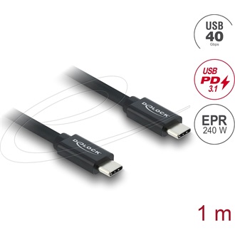 Delock Koaxiális USB 40 Gbps kábel USB PD 3.1 240 W 1 m