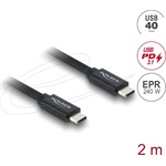 Delock Koaxiális USB 40 Gbps kábel USB PD 3.1 240 W 2 m