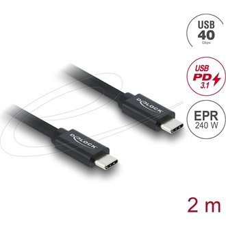 Delock Koaxiális USB 40 Gbps kábel USB PD 3.1 240 W 2 m