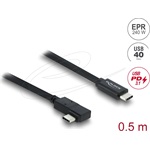 Delock Koaxiális USB 40 Gbps kábel ívelt bal / jobb USB PD 3.1 240 W 0,5 m