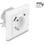 Delock Konnektor két USB töltő csatlakozóval, 1 db. A-típusú USB és 1 db. USB Type-C  PD 3.0-val, 18 W