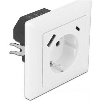 Delock Konnektor két USB töltő csatlakozóval 3,4 A, 1 db. A-típusú USB és 1 db. USB Type-C