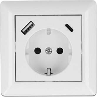 Delock Konnektor két USB töltő csatlakozóval 3,4 A, 1 db. A-típusú USB és 1 db. USB Type-C