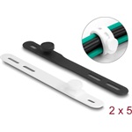 Delock Kötöző készlet 10 db-os, puha, flexibilis, újrahasznosítható, fekete / fehér