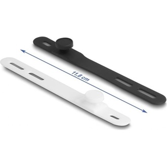 Delock Kötöző készlet 10 db-os, puha, flexibilis, újrahasznosítható, fekete / fehér