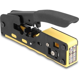 Delock Krimpelő eszköz 6P/8P RJ45/RJ11 csatlakozókhoz Cat. 5/6/7 vágóval és csupaszítóval