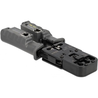 Delock Krimpelő eszköz csupaszítóval és hálózati teszterrel 8P (RJ45), 6P (RJ12/11), 6P DEC vagy 4P