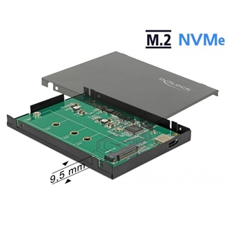Delock Külso 2.5? doboz M.2 NVMe PCIe SSD-hez, mely USB 3.1 Gen 2 USB Type-C