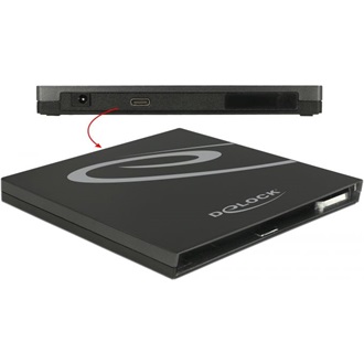 Delock Külso Ház Ultra Vékony SATA meghajtókhoz 9,5 mm > USB Type-C?, anya