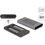 Delock Külső USB 20 Gbps ház 2 x M.2 NVMe PCIe SSD-hez USB Type-C  anyával és klón funkcióval
