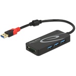 Delock Külső, USB 3.1-es, 1. generációs elosztó, USB A-típusú > 3 x USB A-típusú + két nyílással ren