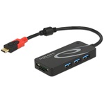 Delock Külso, USB 3.1-es, 1. generációs elosztó, USB Type-C™ > 3 x USB A-típusú + két nyílással rend