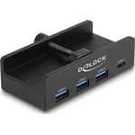 Delock Külső USB 5 Gbps 4 Port Hubon keresztül 3 x A-típusú USB és 1 x USB Type-C -k záró csavarmenettel