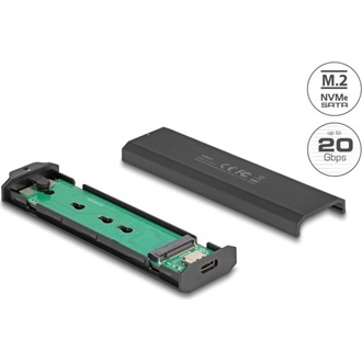 Delock Külső USB Type-C  20 Gbps kombinált ház M.2 NVMe PCIe vagy SATA SSD eszközhöz - szerszám mentes