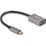 Delock Külső USB Type-C  csatlakozójú hangkártya 2 x 3,5 mm sztereo jack Plug & Play audio adapterrel